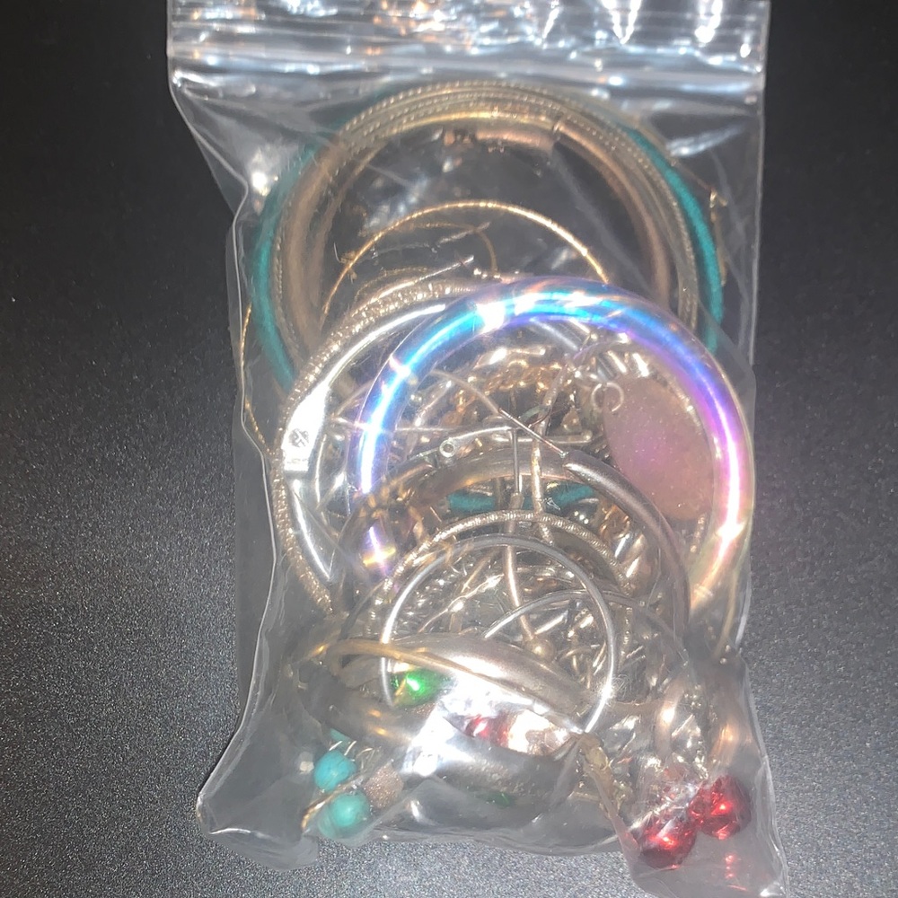 Assorted Colored Craft Bag Of Hoop Earrings